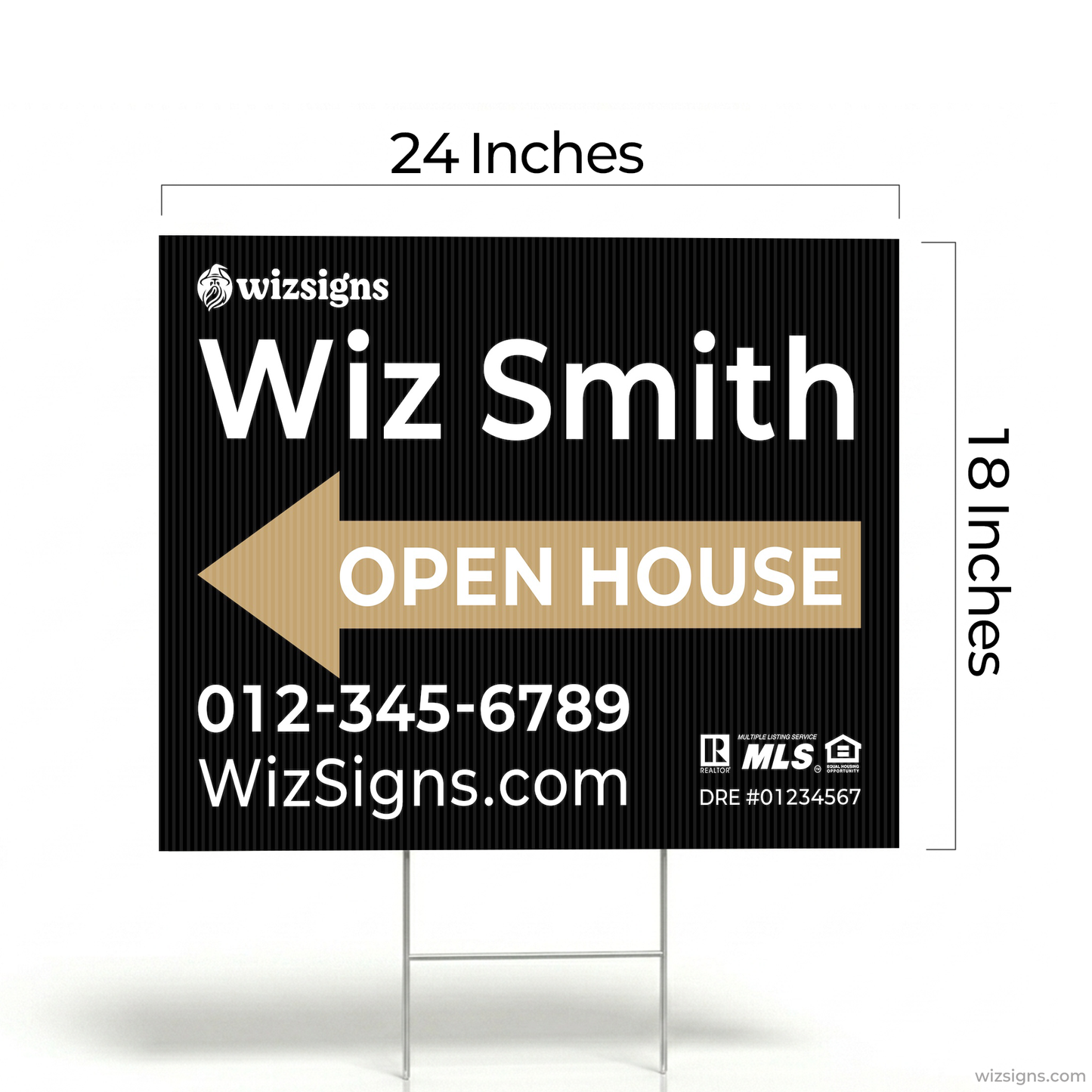 24" x 18" Custom Double-Sided Open House Yard Sign for Realtors | 10 Yard Signs with 10 Metal Stakes for $139 YS01