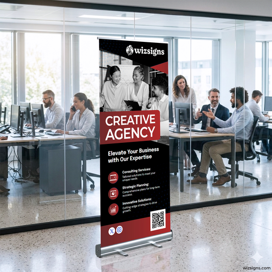 33.5" x 78.7" Retractable Banner Stand | Custom Roll Up Banner | Free Shipping
