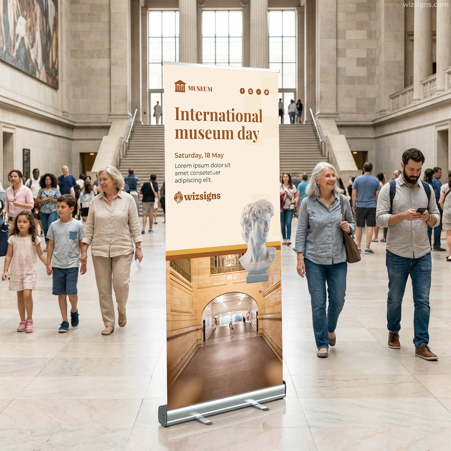 33.5" x 78.7" Retractable Banner Stand | Custom Roll Up Banner | Free Shipping