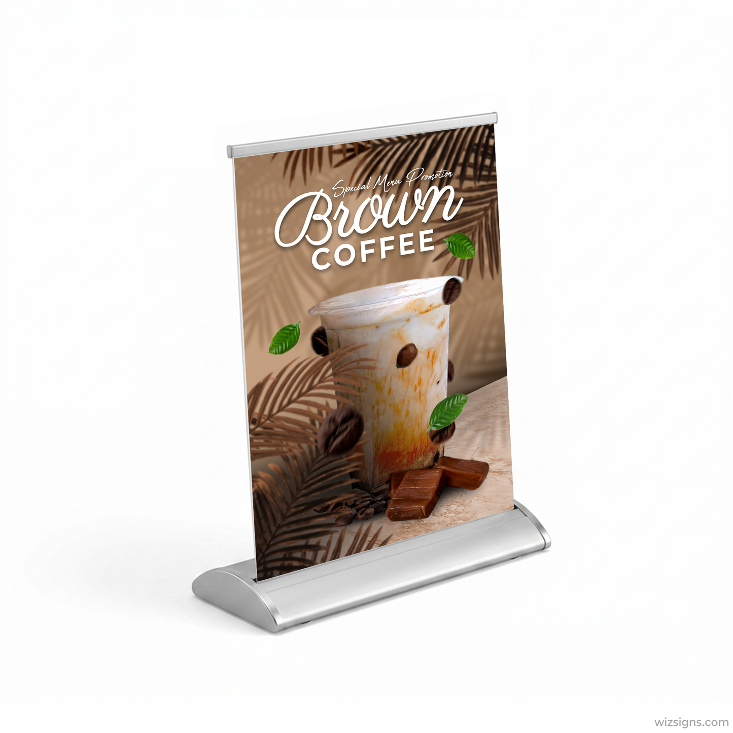 8.5" x 11.875" Table Top Retractable Banner | Custom Small Roll Up Banner | Free Shipping