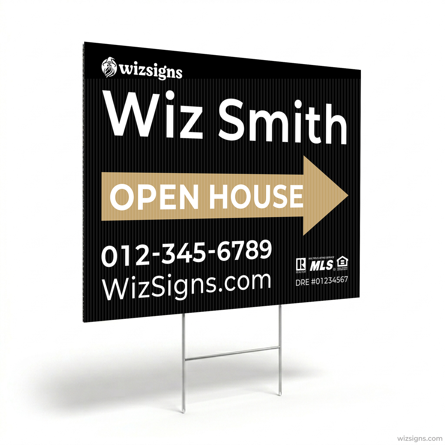 24" x 18" Custom Double-Sided Open House Yard Sign for Realtors | 10 Yard Signs with 10 Metal Stakes for $139 YS01
