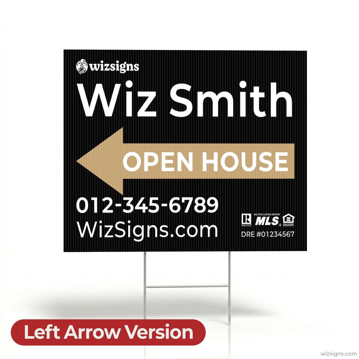 24" x 18" Custom Double-Sided Open House Yard Sign for Realtors | 10 Yard Signs with 10 Metal Stakes for $139 YS01