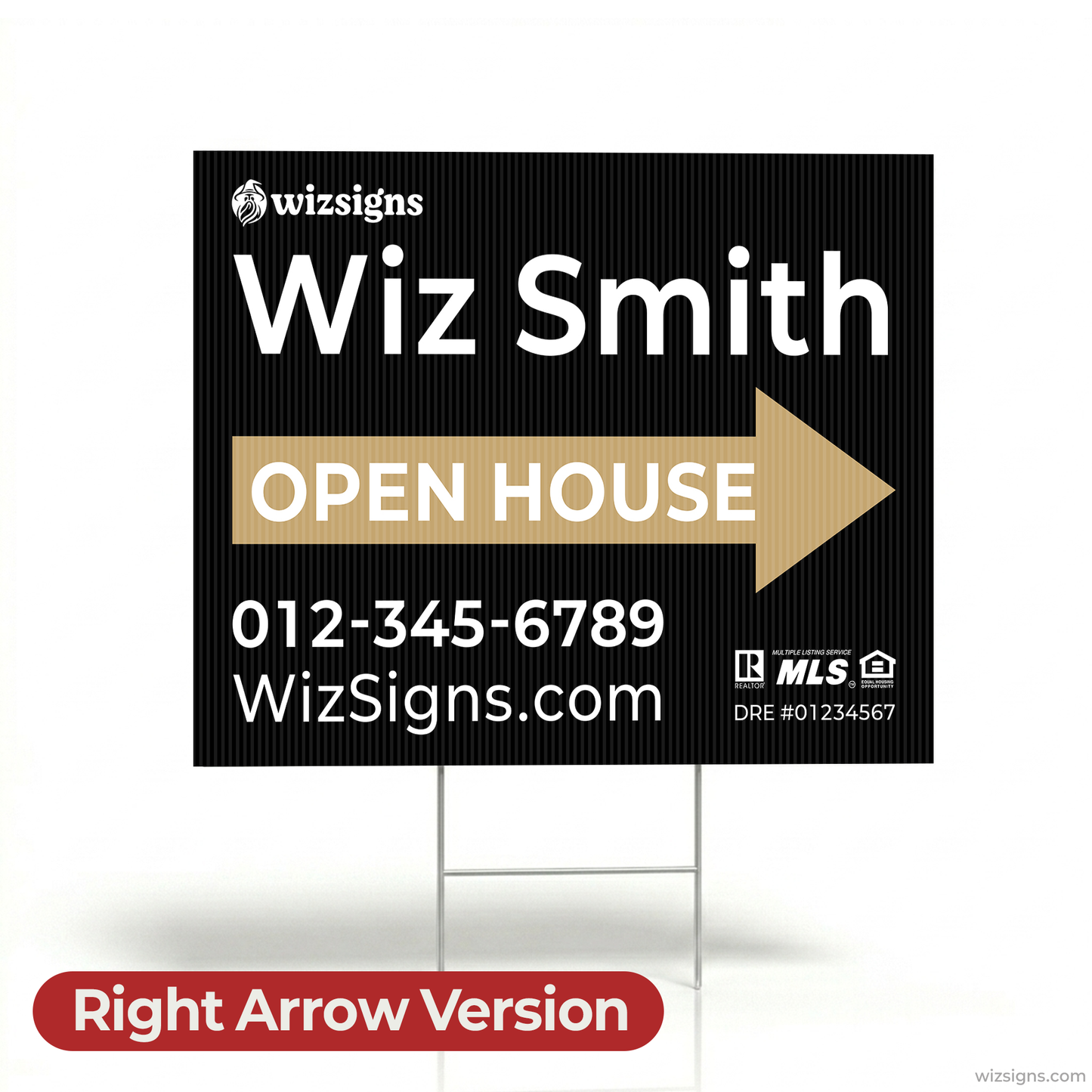24" x 18" Custom Double-Sided Open House Yard Sign for Realtors | 10 Yard Signs with 10 Metal Stakes for $139 YS01