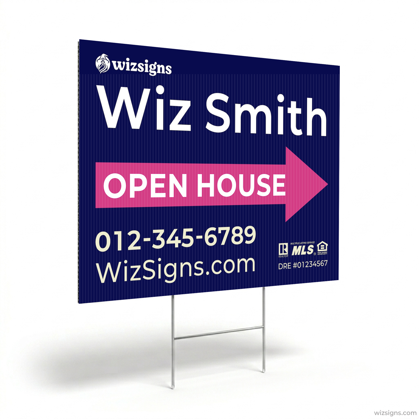 24" x 18" Custom Double-Sided Open House Yard Sign for Realtors | 10 Yard Signs with 10 Metal Stakes for $139 YS02