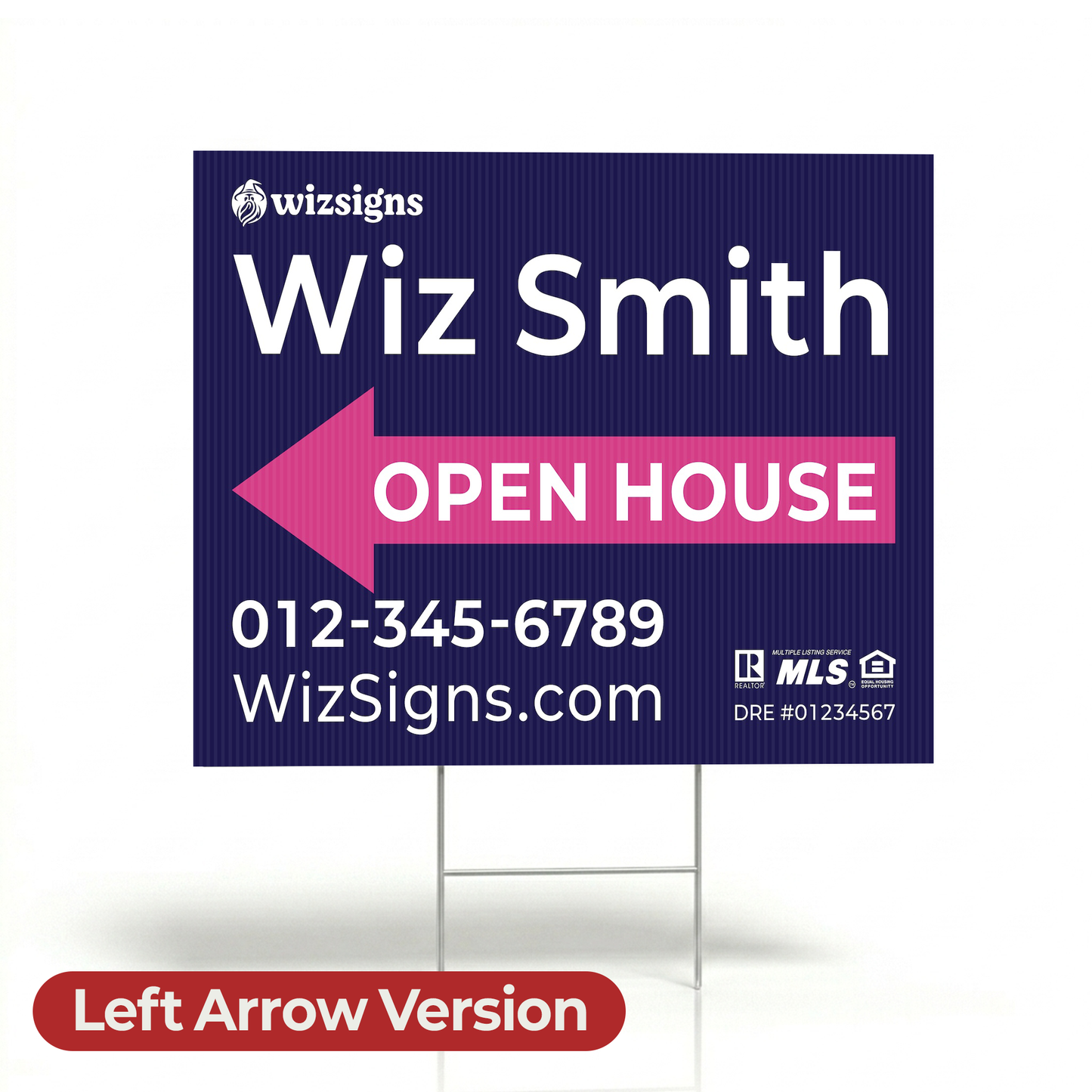 24" x 18" Custom Double-Sided Open House Yard Sign for Realtors | 10 Yard Signs with 10 Metal Stakes for $139 YS02