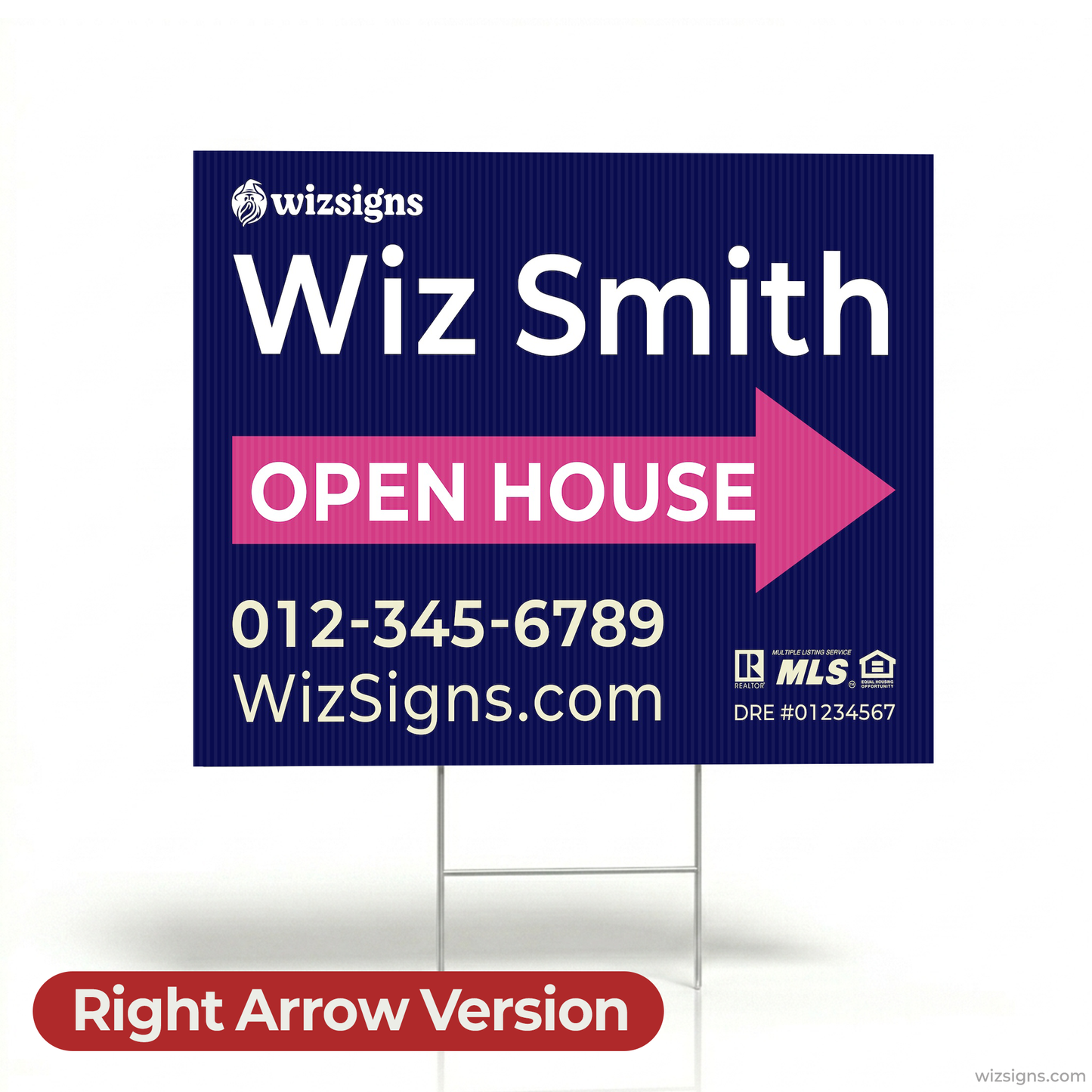 24" x 18" Custom Double-Sided Open House Yard Sign for Realtors | 10 Yard Signs with 10 Metal Stakes for $139 YS02
