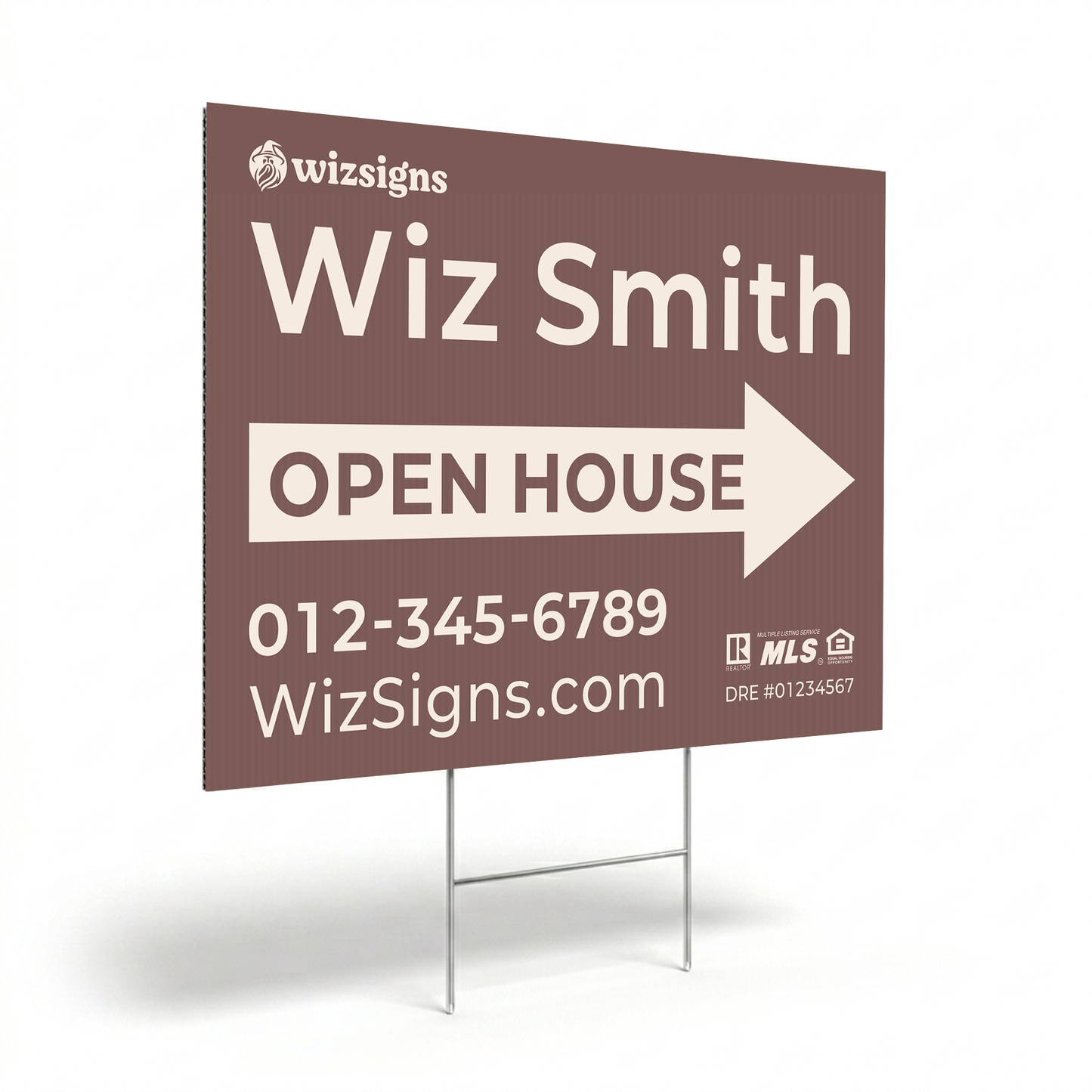24" x 18" Custom Double-Sided Open House Yard Sign for Realtors | 10 Yard Signs with 10 Metal Stakes for $139 YS03