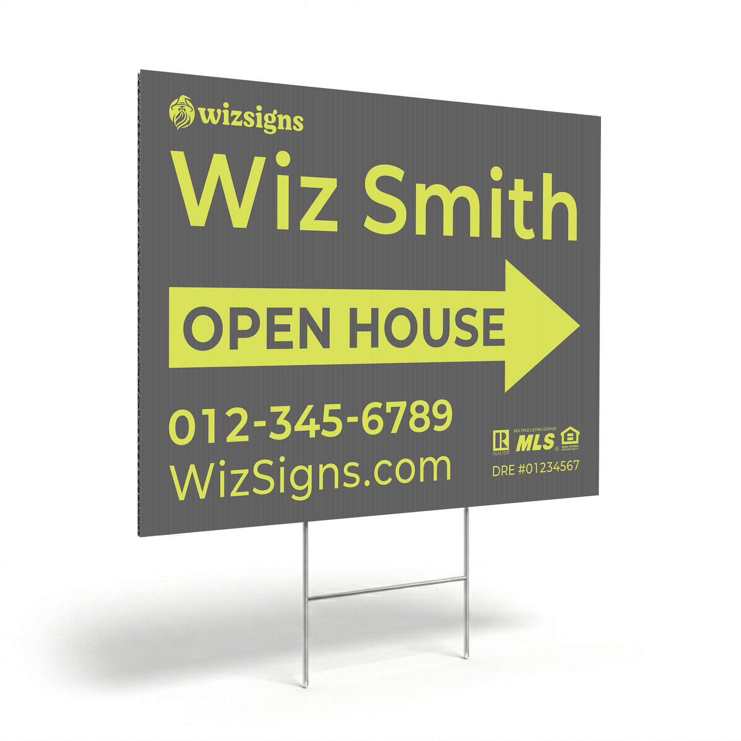 24" x 18" Custom Double-Sided Open House Yard Sign for Realtors | 10 Yard Signs with 10 Metal Stakes for $139 YS04