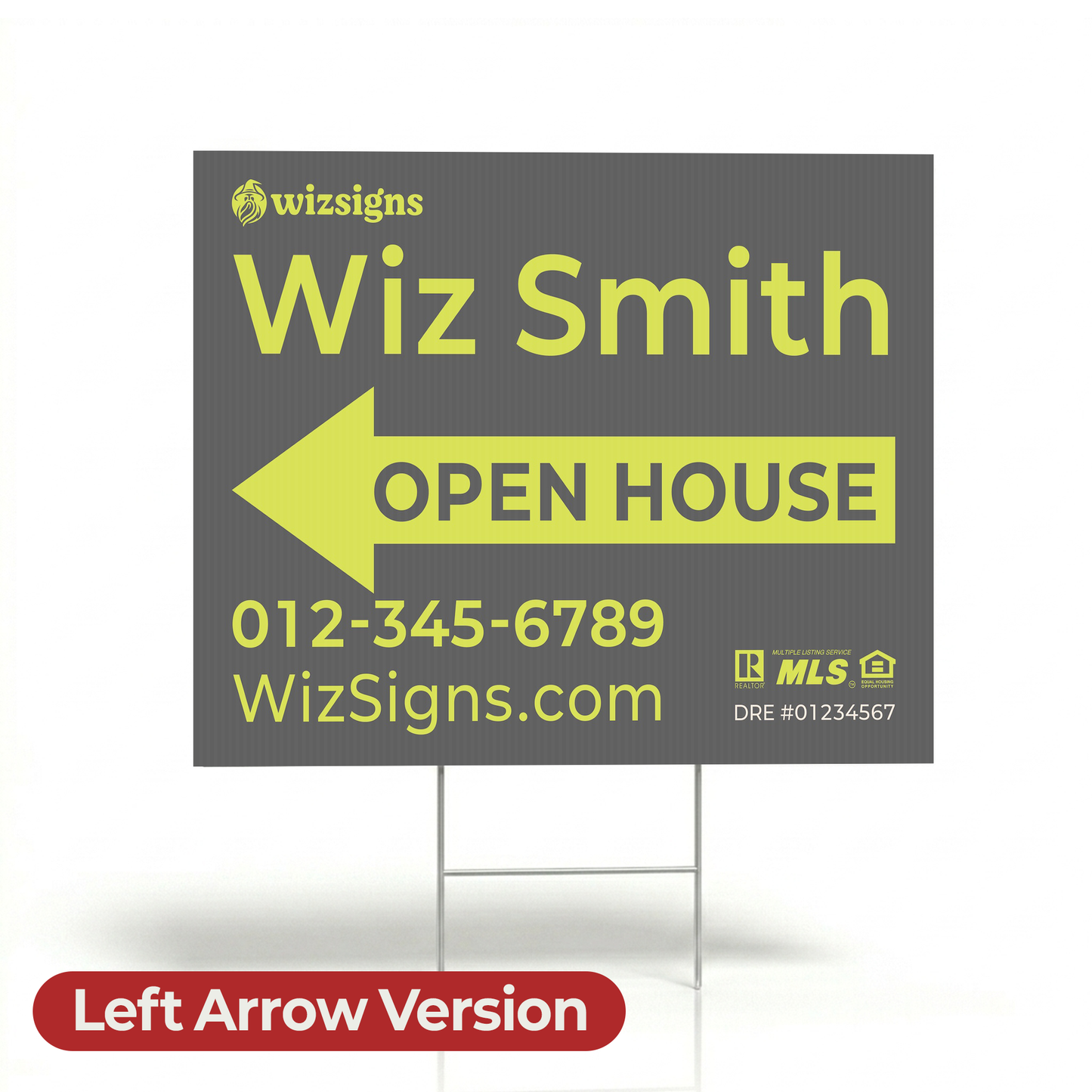 24" x 18" Custom Double-Sided Open House Yard Sign for Realtors | 10 Yard Signs with 10 Metal Stakes for $139 YS04