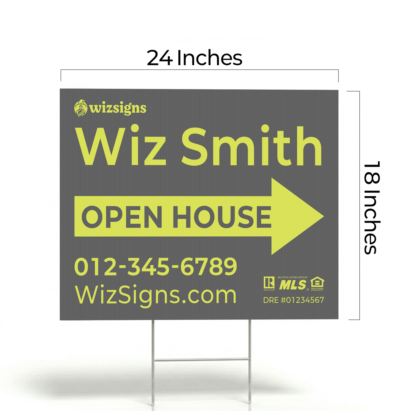 24" x 18" Custom Double-Sided Open House Yard Sign for Realtors | 10 Yard Signs with 10 Metal Stakes for $139 YS04