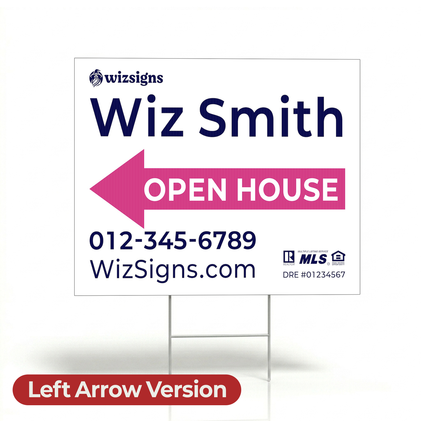 24" x 18" Custom Double-Sided Open House Yard Sign for Realtors | 10 Yard Signs with 10 Metal Stakes for $139 YS05