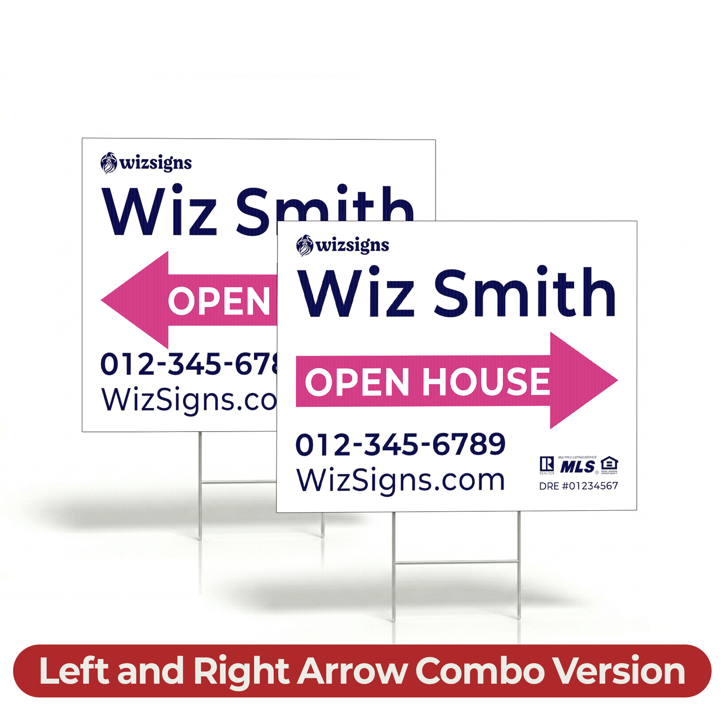 24" x 18" Custom Double-Sided Open House Yard Sign for Realtors | 10 Yard Signs with 10 Metal Stakes for $139 YS05